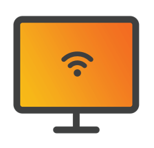 Monitor met wifi icoon